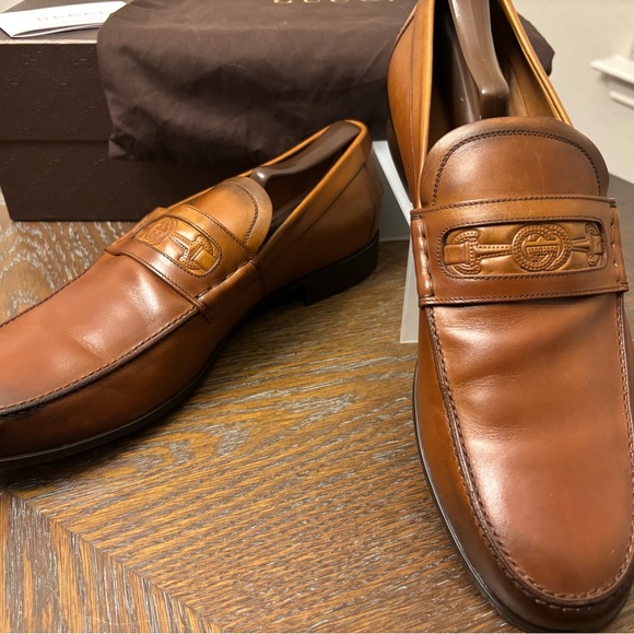 Men’s Gucci Leather Embroidered Stitched Loafers/ U.S. 10/U.K. 9 main image 6